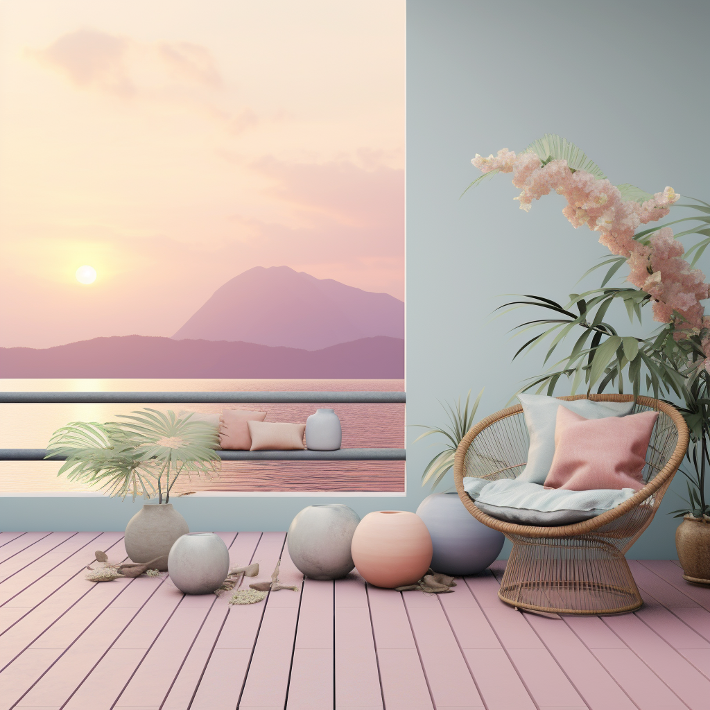 A calming image that promotes mindfulness, using serene visuals and soothing pastel shades.