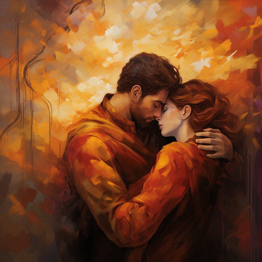 The strength found in vulnerability, featuring tender moments and warm colors.