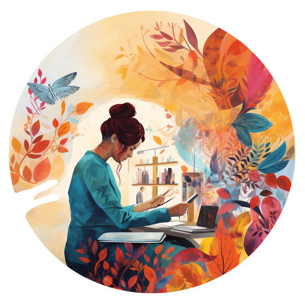 An image that highlights the therapeutic benefits of art, featuring people engaged in creative activities.