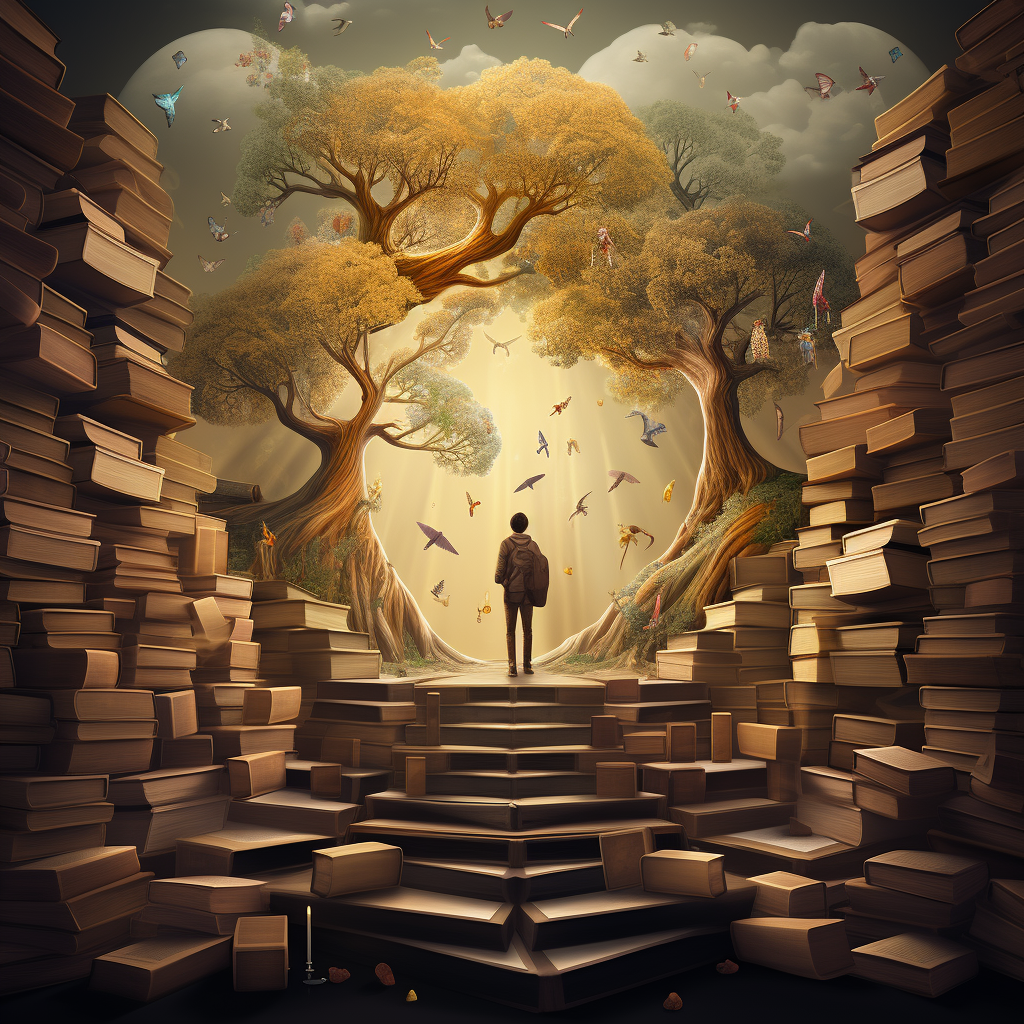 Importance of education in recovery, using books and enlightening visuals.